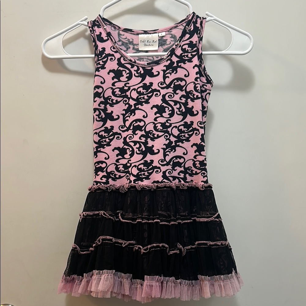 Ooh La La Couture! Pink and Black Patterned Dress, swing 4